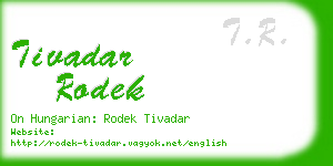 tivadar rodek business card